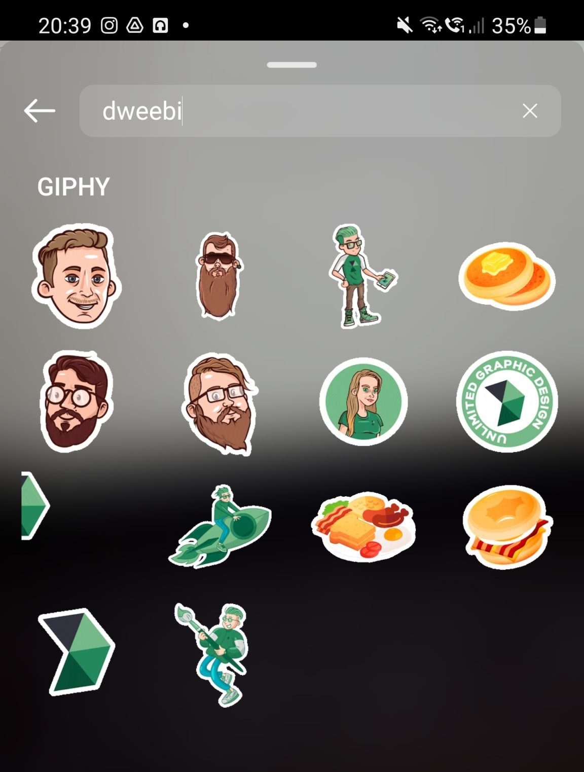 Upload Instagram stickers using your brand name