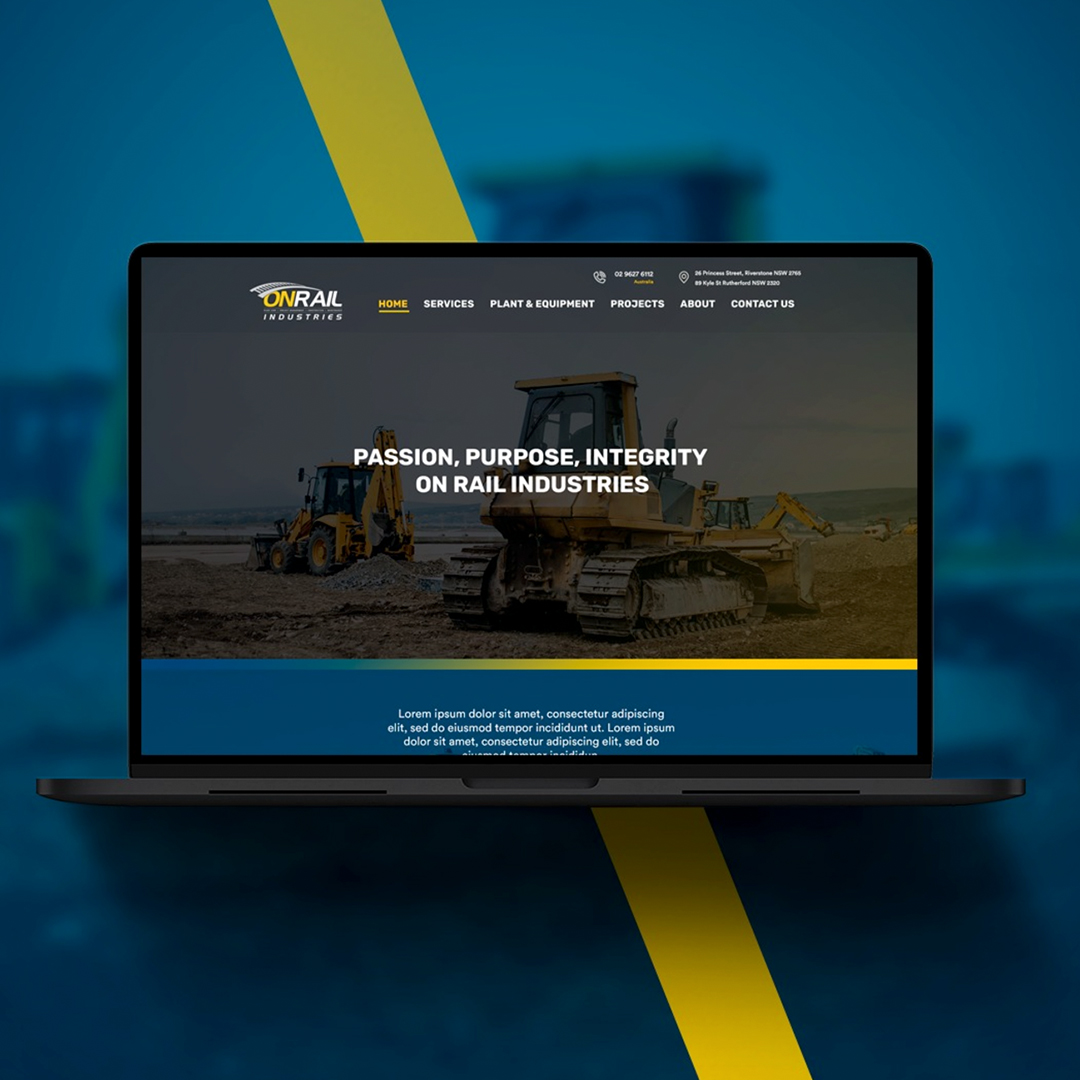 On Rail Industries website design On Rail Industries website design