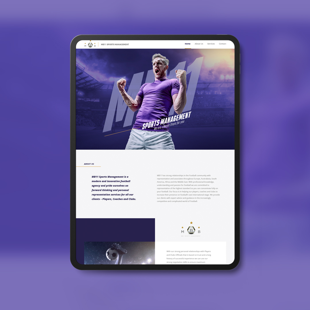 MB11 Sports Management website design MB11 Sports Management website design