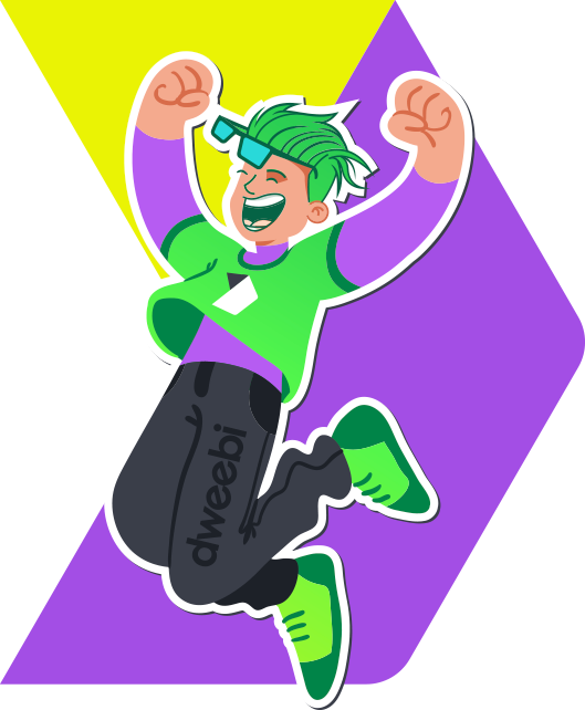 Dweebi guy leaping with joy Dweebi guy leaping with joy