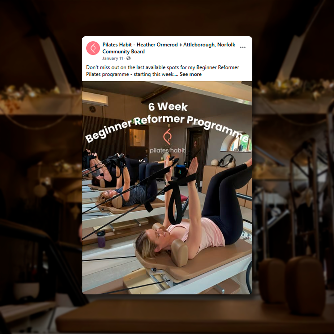Pilates Habit Facebook Groups Post - Social Media Marketing Campaign