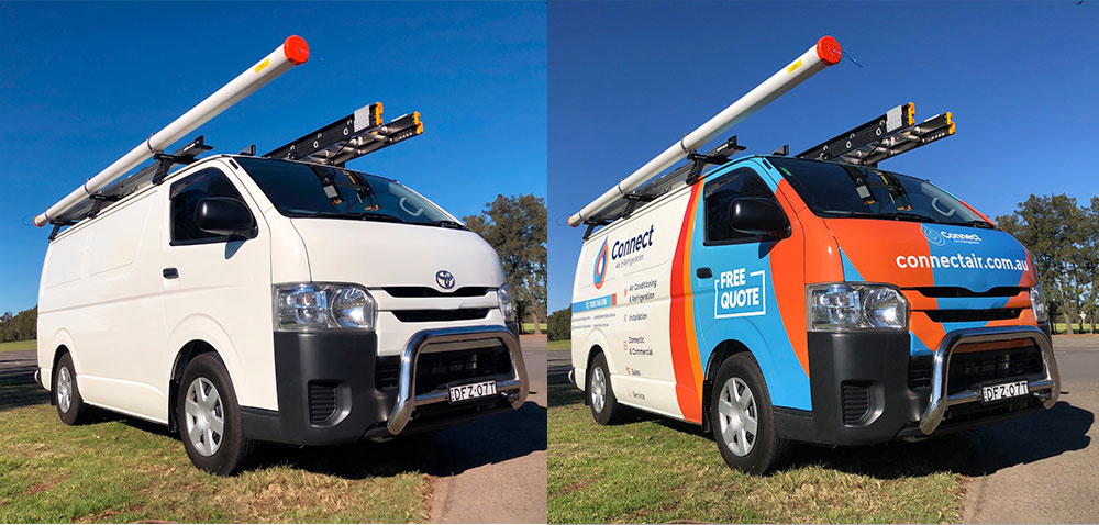Branded vehicle wrap for construction marketing Branded vehicle wrap for construction marketing